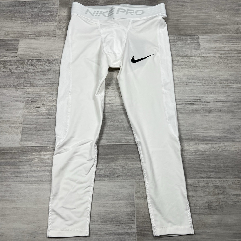 Nike Pro 3/4 Tights Running Training Men's Size Small White BV5643-100 NWT